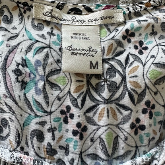 AMERICAN RAG Floral Print 3/4 Sleeve Women's Romper Size Medium‎ NICE!! - Picture 8 of 9